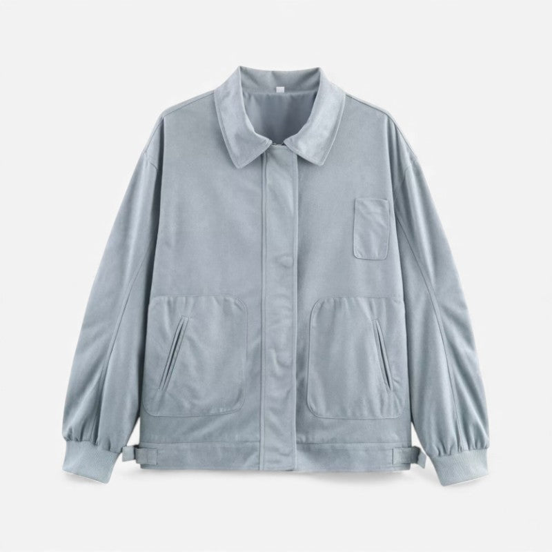 Grace – Long Sleeve Loose Fit Jacket with Pockets and Ribbed Cuff