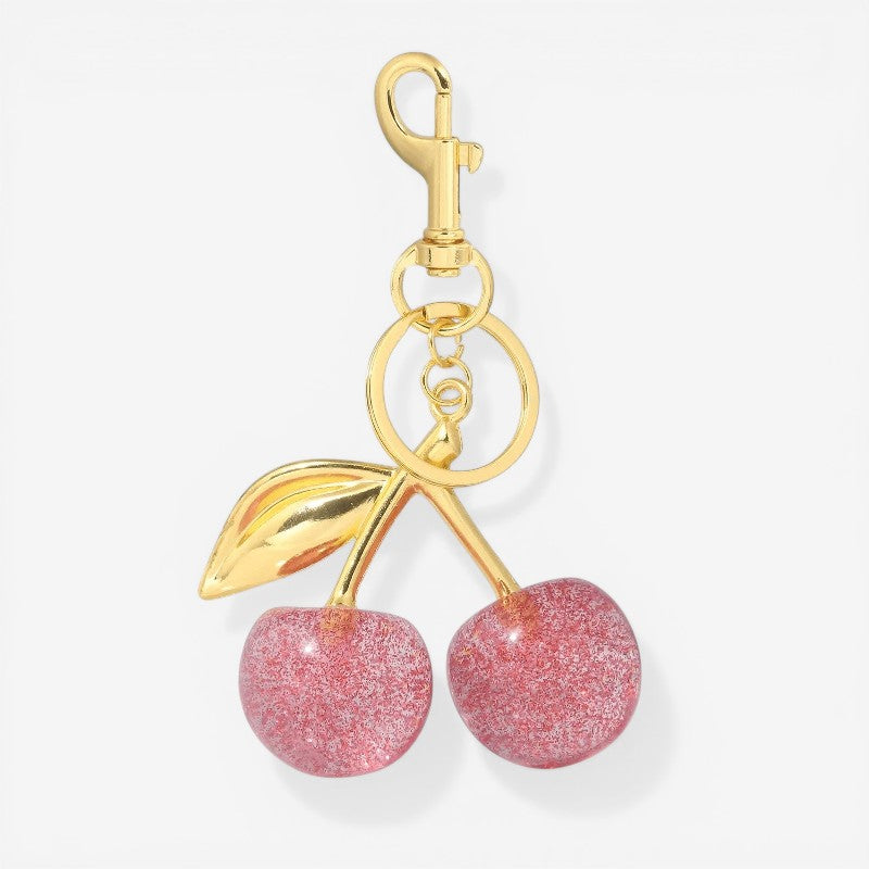 Porte-clés en métal pendentif cerise