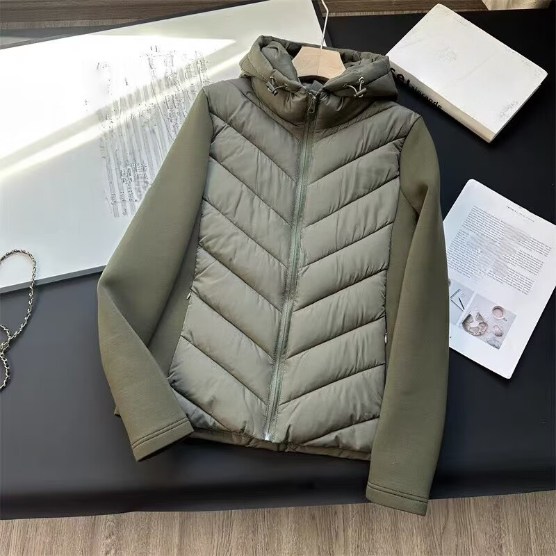 Puffify - Veste matelassée à motif chevrons avec capuche fixe