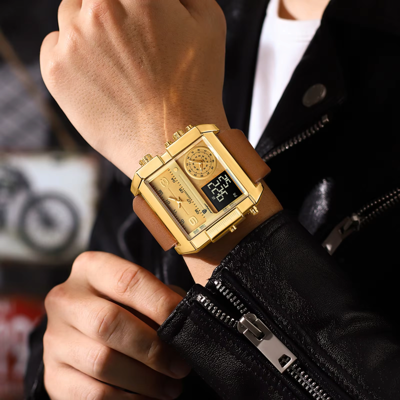 ChronoTwin - Reloj de doble movimiento con esfera extragrande de 50mm