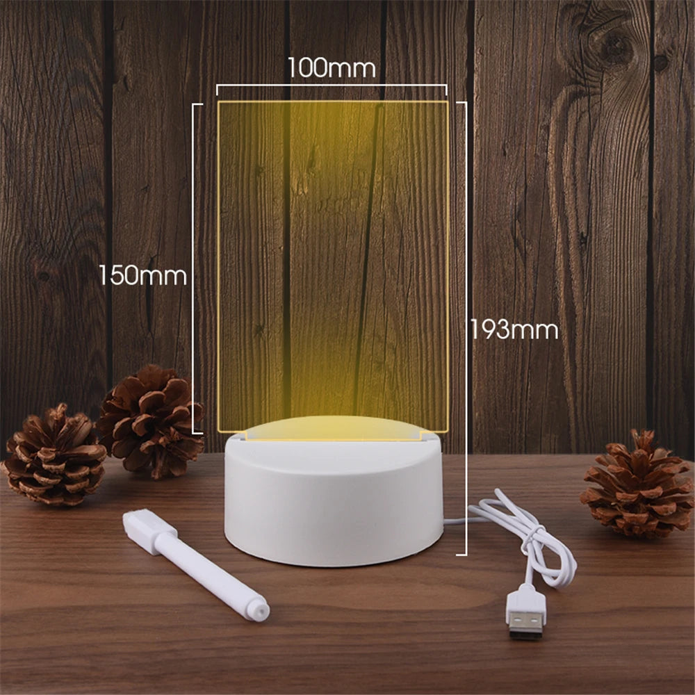 LumiScript - LED Acrylic Night Light with Transparent Message Board