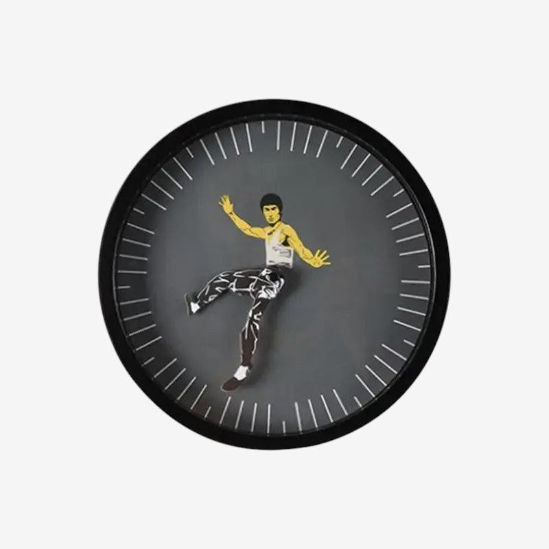 KungFuTick - Horloge murale ronde avec design inspiré du kung-fu