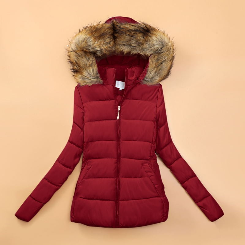 Puffern - Women's Puffer Jacket With Faux Fur Hood And Side Pockets