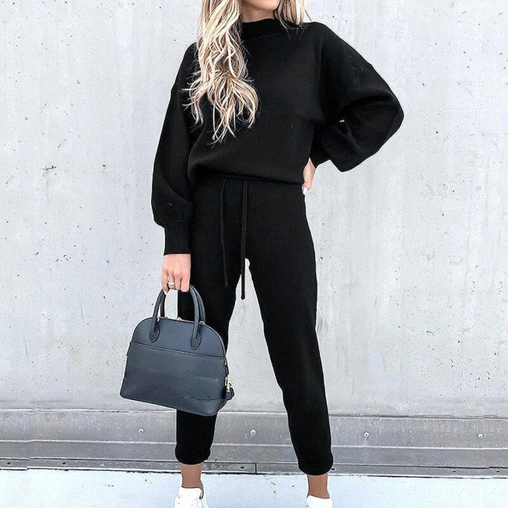 Lotte - Casual two-piece set with long sleeves and round neck