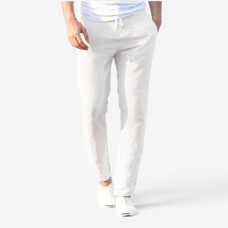 Men’s High Waist Wide Leg Pants with Drawstring Waist