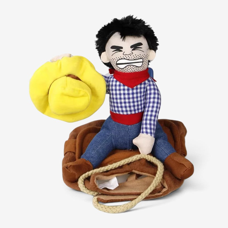 RiderRanch – Costume de cowboy pour animaux avec cavalier en peluche
