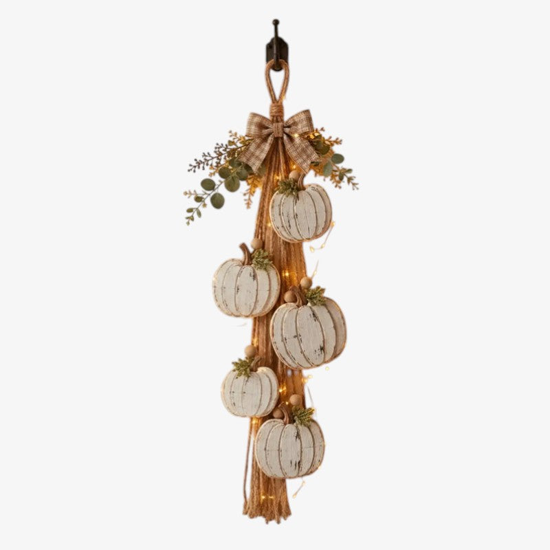 Pumpglow - Couronne de citrouilles lumineuse avec éclairage LED intégré