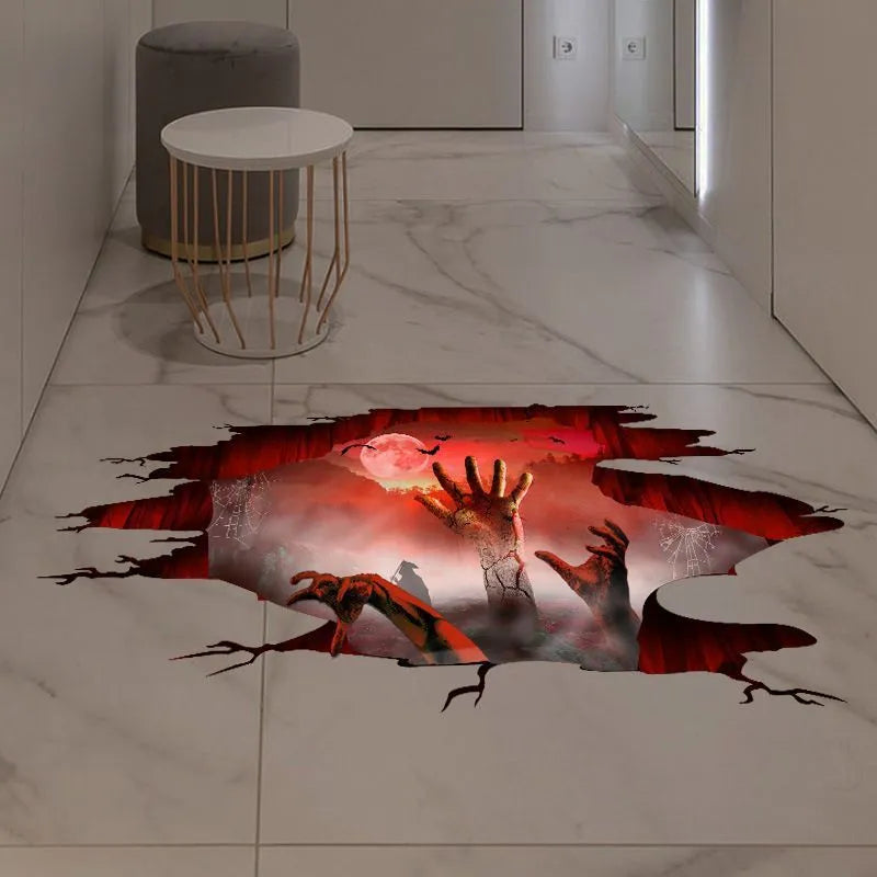 GhostMark - Autocolantes 3D de Halloween para paredes e pavimentos