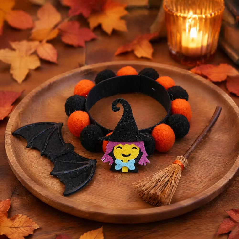 Halloween Pet Collar with Pumpkin and Skull Designs