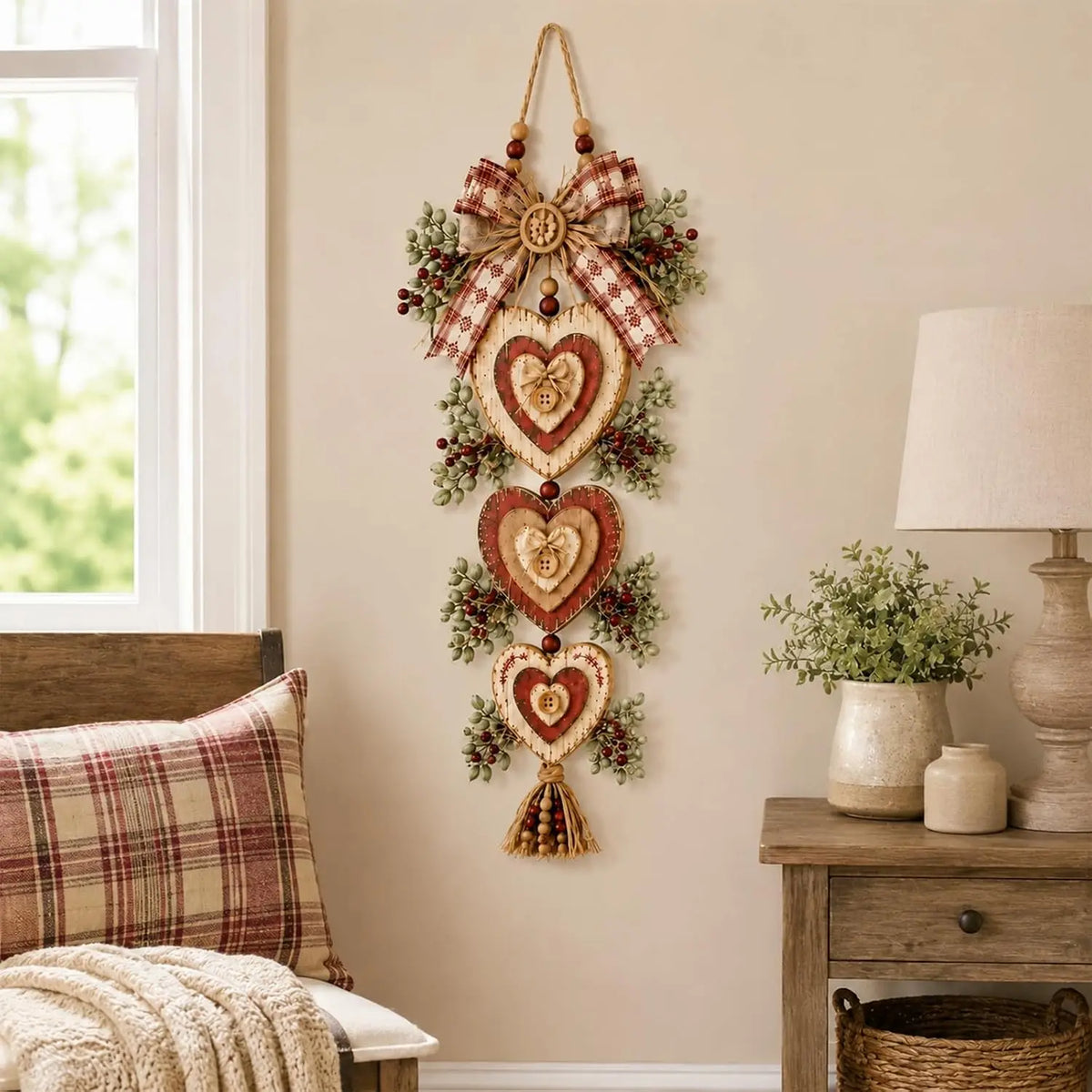Colgante de pared en forma de corazón Heartbeam - Diseño vintage