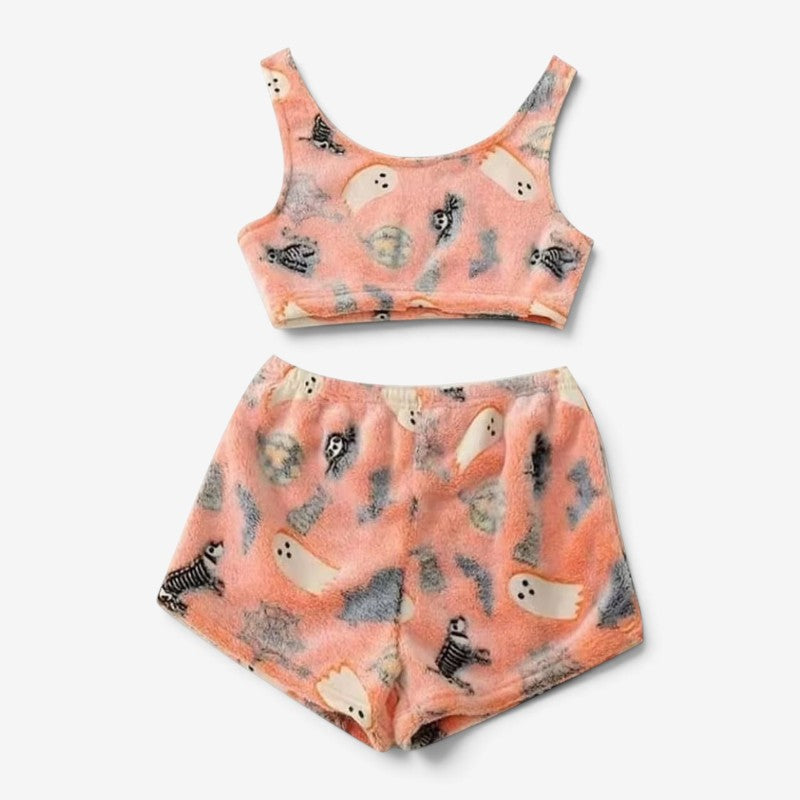 Lina - Conjunto de pijama de Halloween com padrões de fantasmas