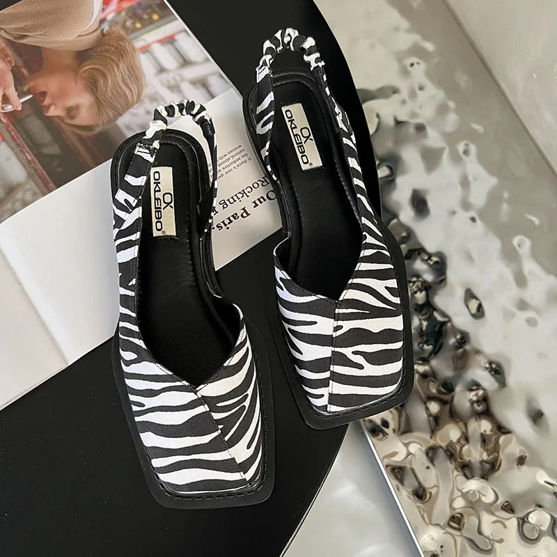 Wanda - Stylové slingback baleríny s moderní čtvercovou špičkou