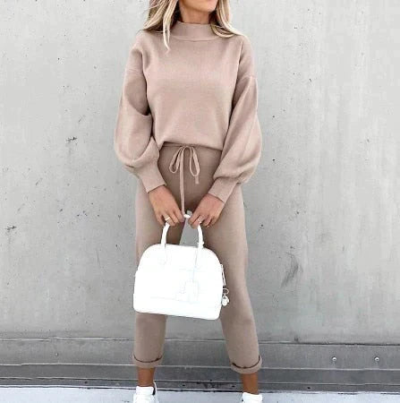 Lotte - Casual two-piece set with long sleeves and round neck