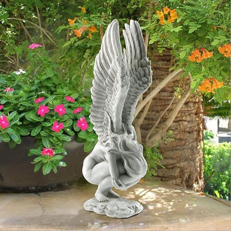 EternalGrace - Statua commemorativa di angelo triste per il giardino