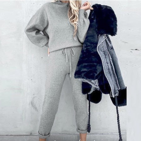 Lotte - Casual two-piece set with long sleeves and round neck