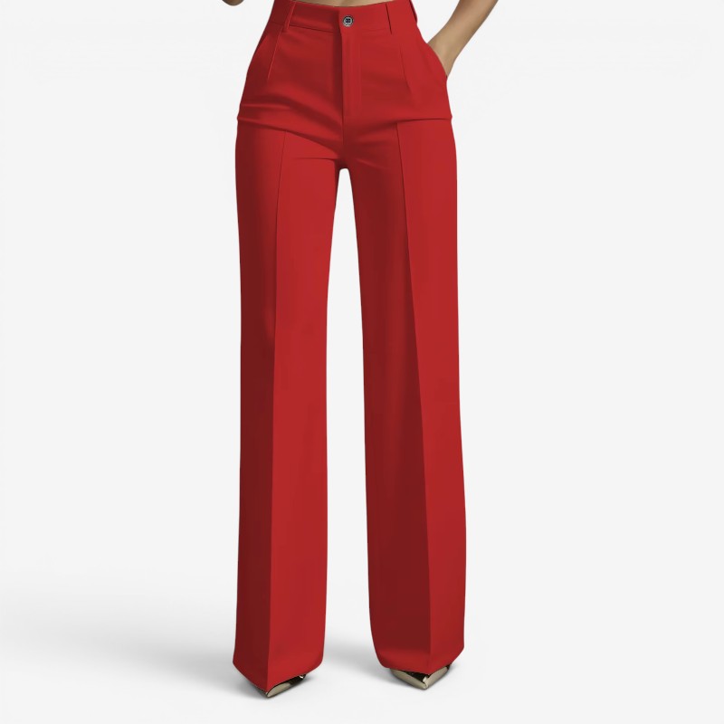 Women's High Waisted Straight Leg Pants