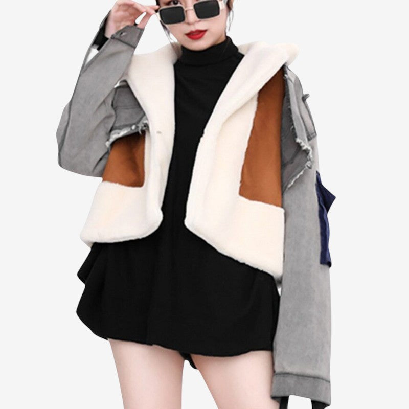 Anna – Veste à manches longues avec col tailleur et fermeture à boutons