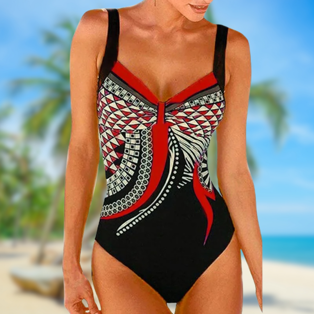 Lily – Maillot de bain flatteur avec imprimé saisissant et encolure en V
