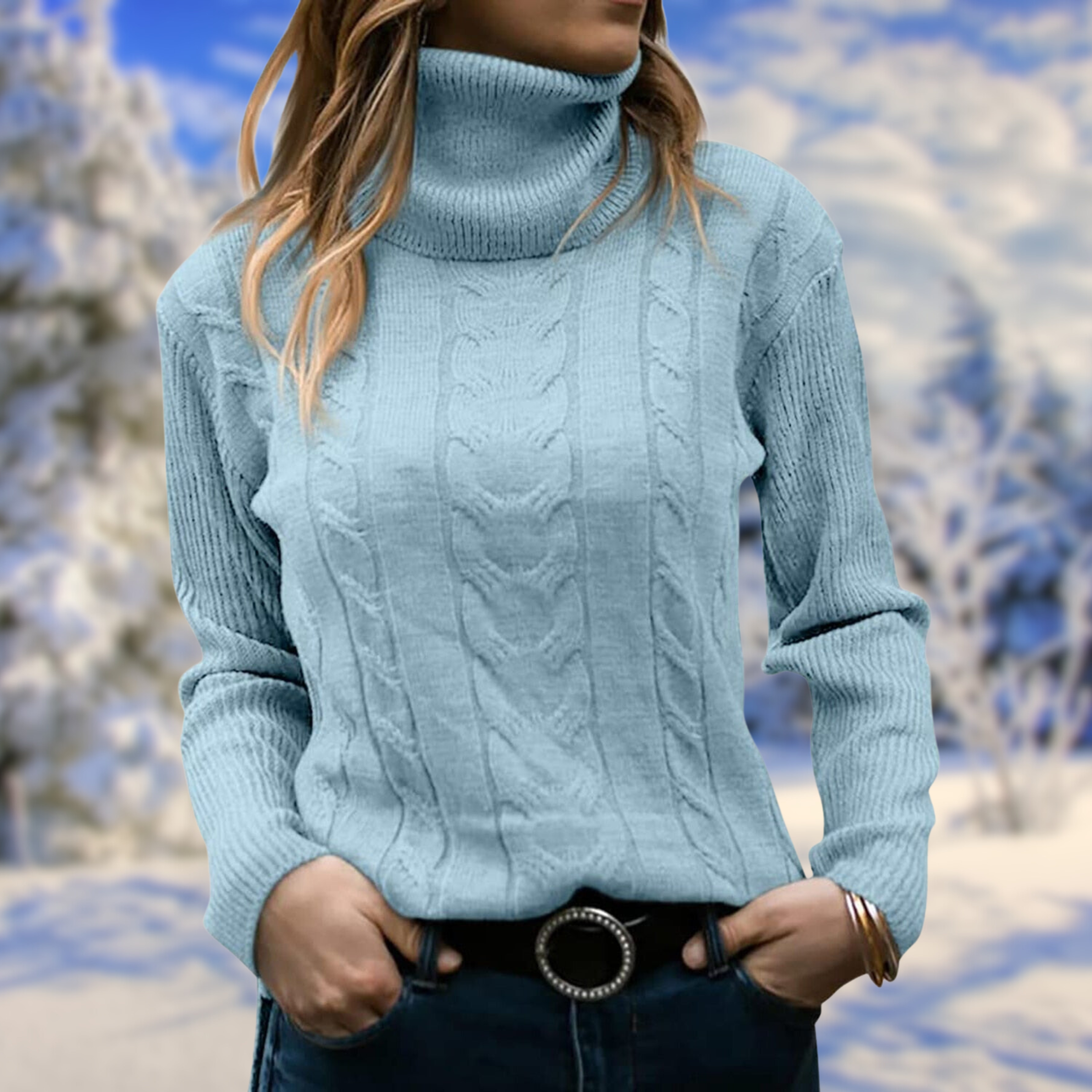 Freya - Elegant Single-Breasted Sweater with Checked Collar