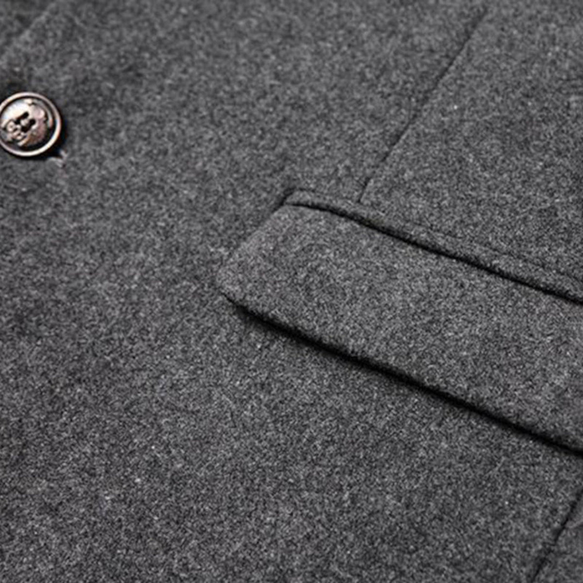 LapelCraft - Manteau long pour homme avec fermeture à boutons