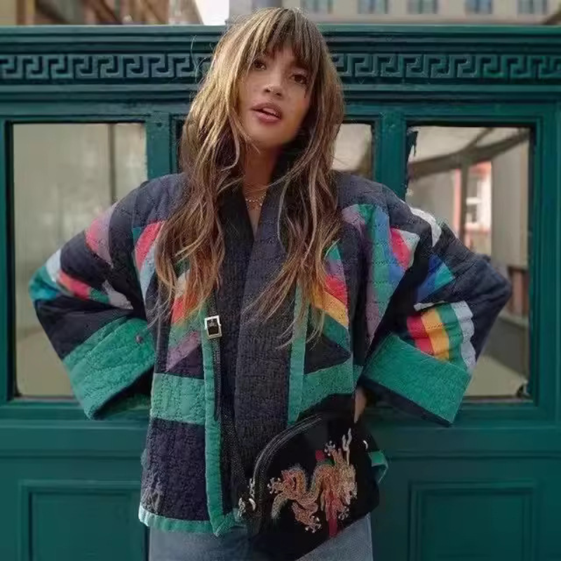 Veste à manches longues pour femme avec motif