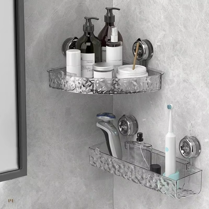 Splashhold - Mensola da bagno a due ripiani con fissaggio a ventosa