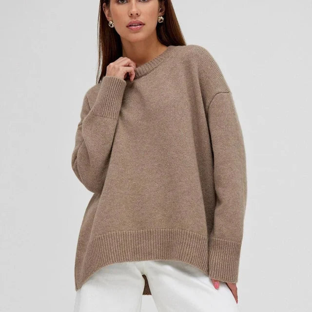 Sophie - Pulover elegant tricotat moale cu guler rotund