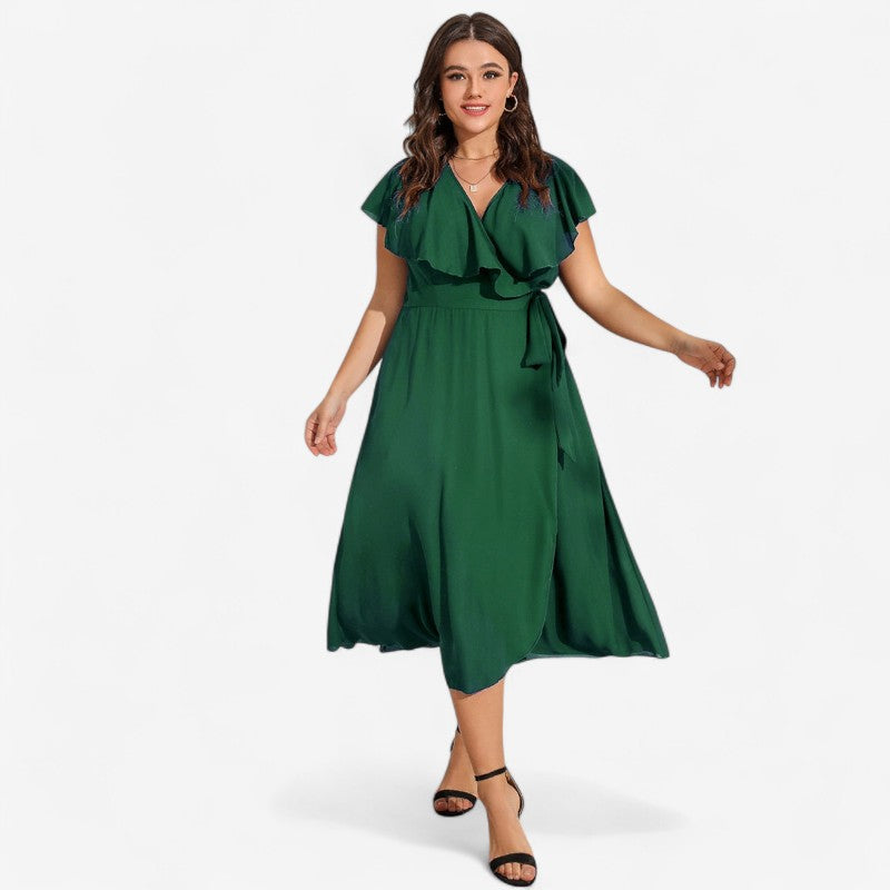 Zoe - Vestito avvolgente con maniche corte e scollo a V