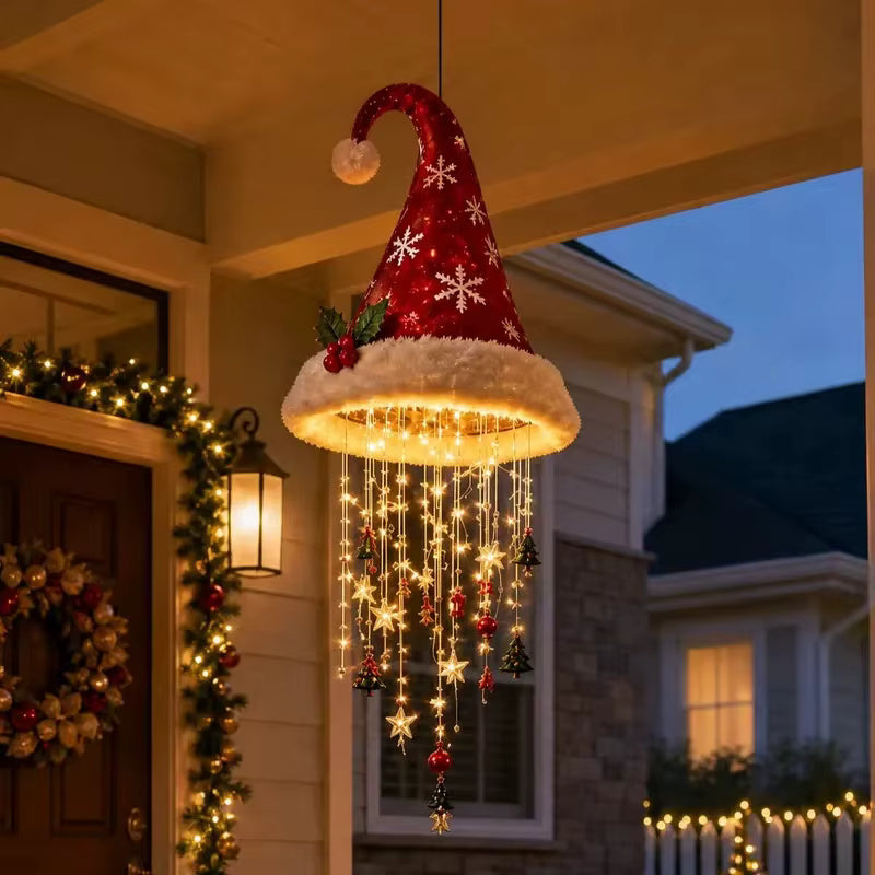 Gorro navideño colgante Yulehat - Decoración con luces LED