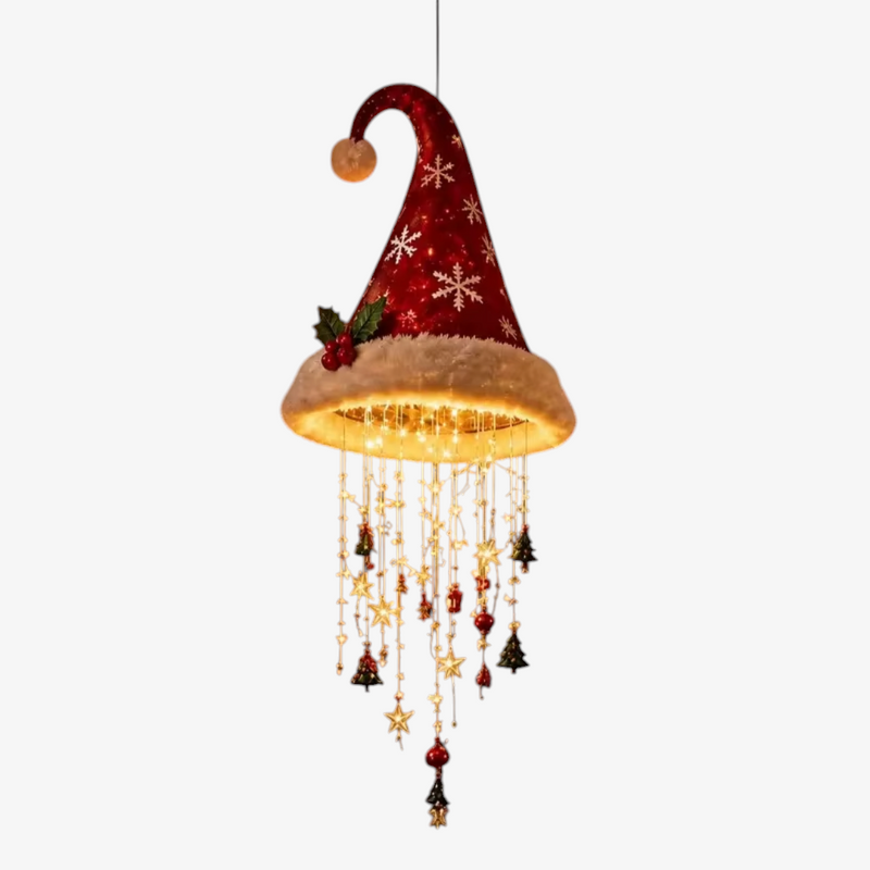 Gorro navideño colgante Yulehat - Decoración con luces LED