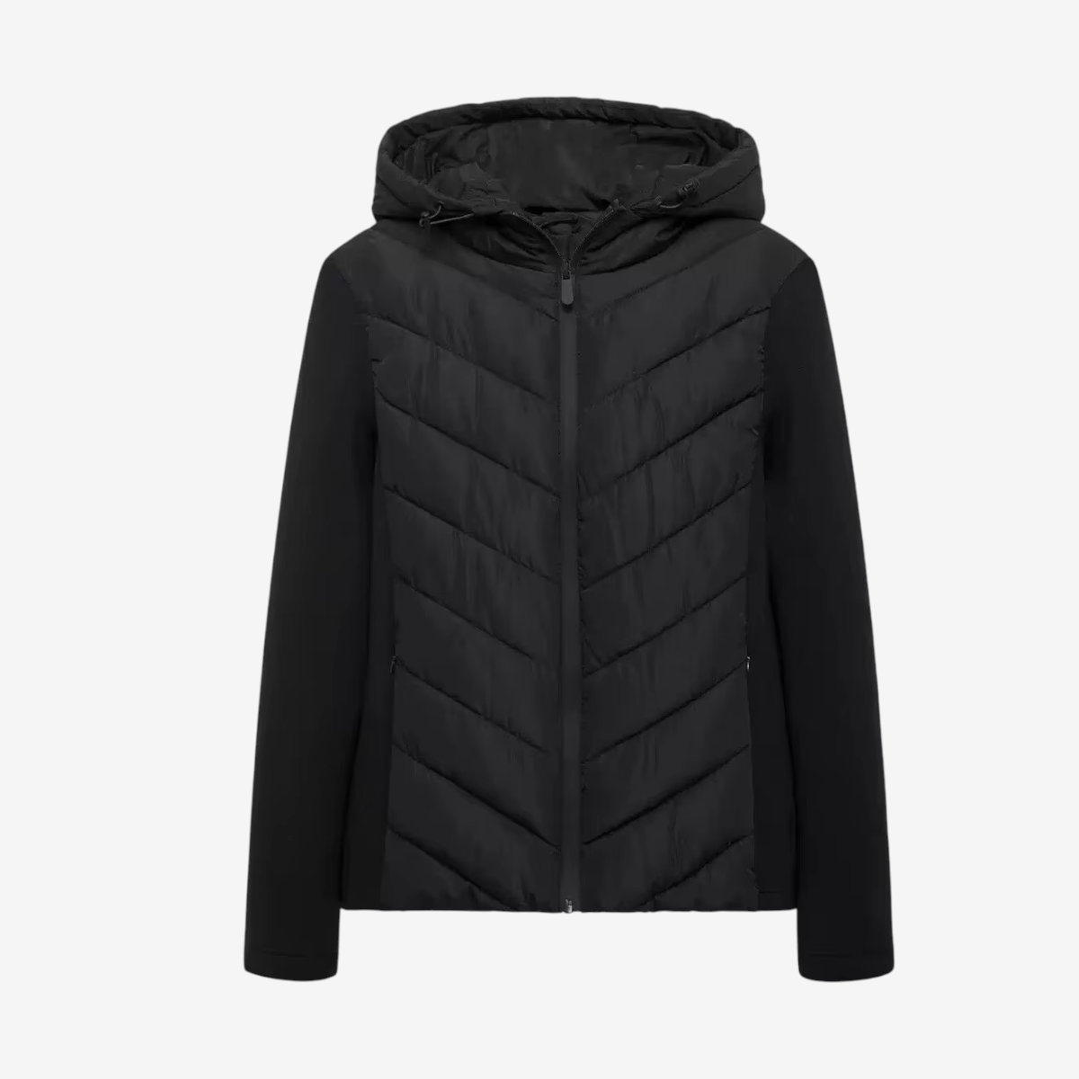 Puffify - Veste matelassée à motif chevrons avec capuche fixe