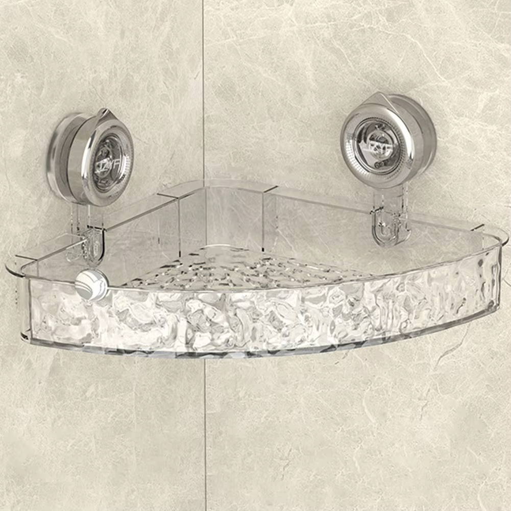 Splashhold - Mensola da bagno a due ripiani con fissaggio a ventosa
