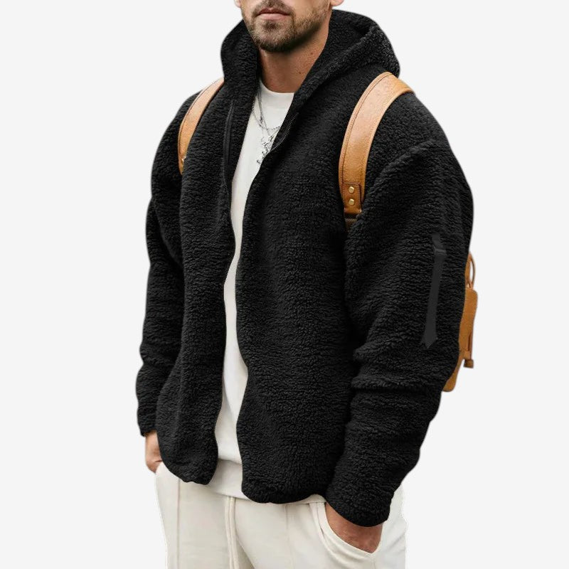 Connor - oboustranná mikina s kapucí a zapínáním na zip | dlouhý rukáv pro každodenní nošení | velikosti S–3XL | šedá, modrá, černá, khaki