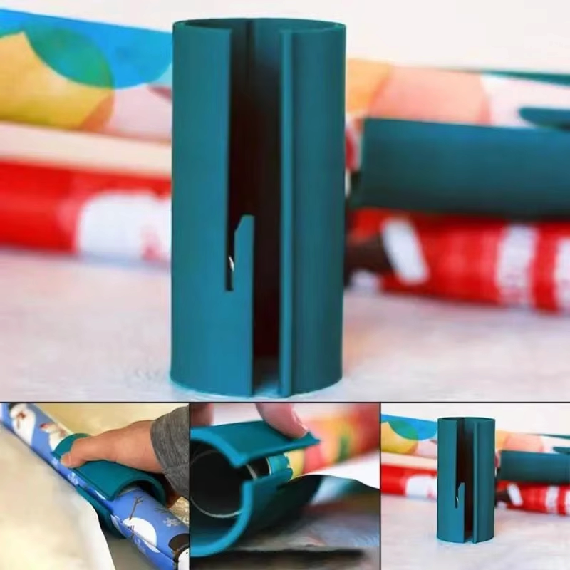 WrapSlice – cortador de papel de regalo con cuchilla integrada y bisagra flexible para sujetar el papel