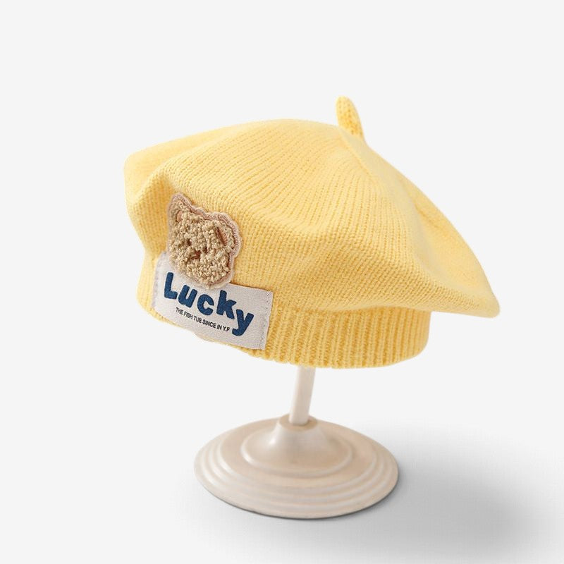 MiniFlora - Béret en tricot pour tout-petit avec motif floral
