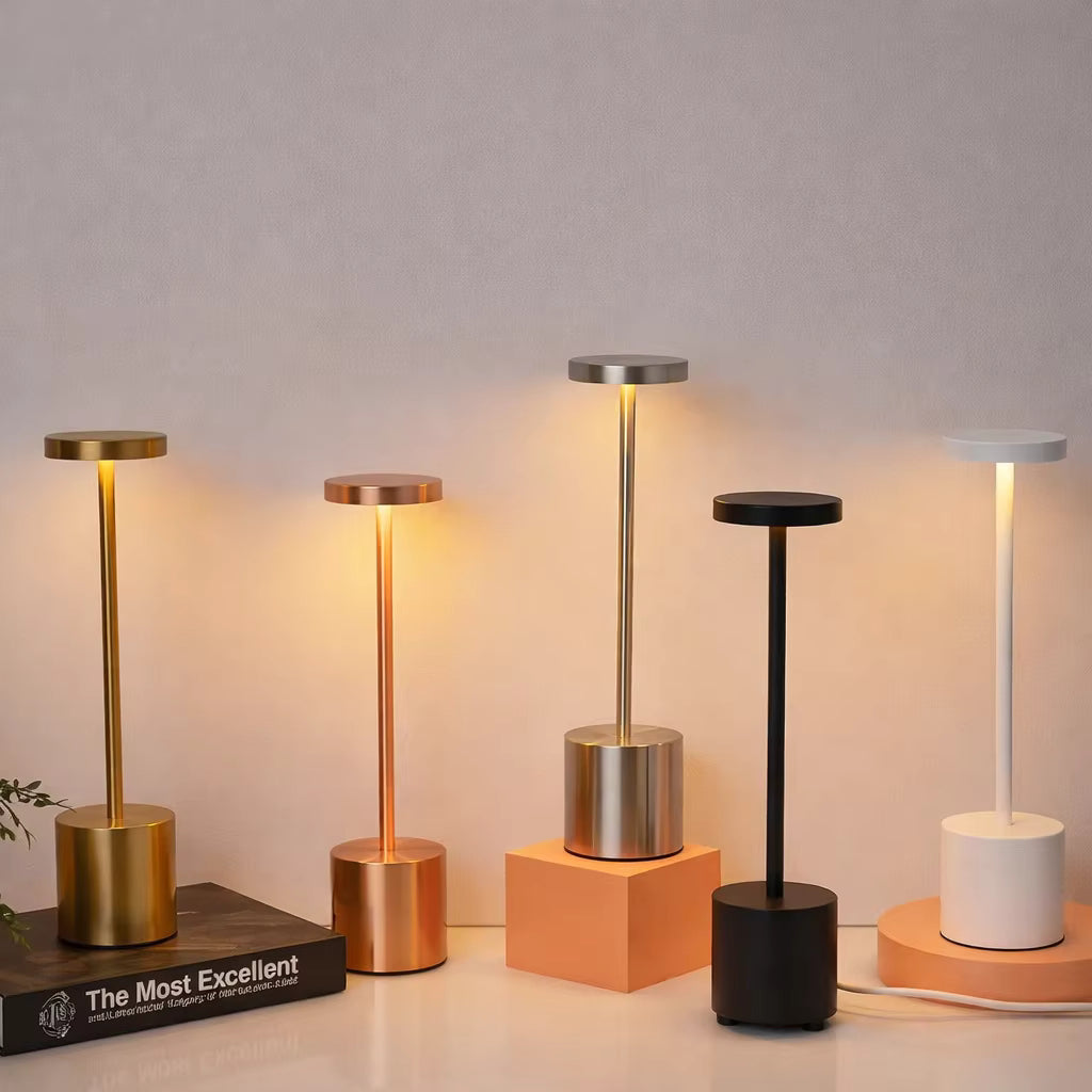 GlowTouch - Lampada da tavolo con controllo touch e base in metallo