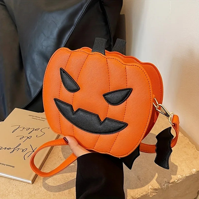 Luna - Bolsa em forma de abóbora com design de morcego