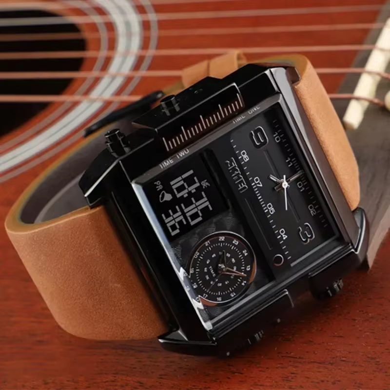 ChronoTwin - Reloj de doble movimiento con esfera extragrande de 50mm