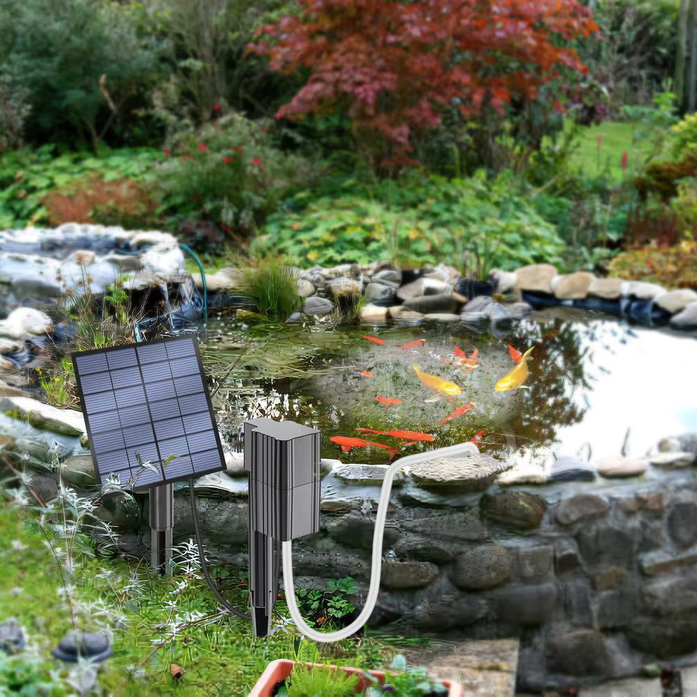 AquaBreeze - Sistem de aerare a iazului alimentat cu energie solară, cu piatră de aerare