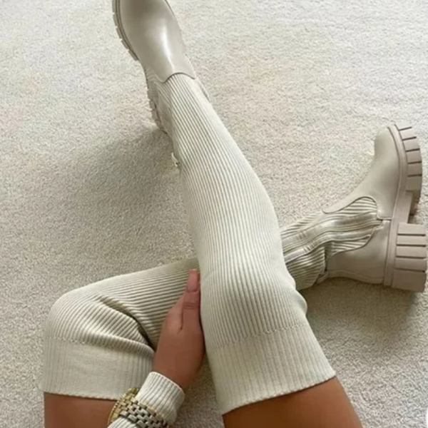 Alina - Stivali al ginocchio antiscivolo con design traspirante e chiusura laterale con zip