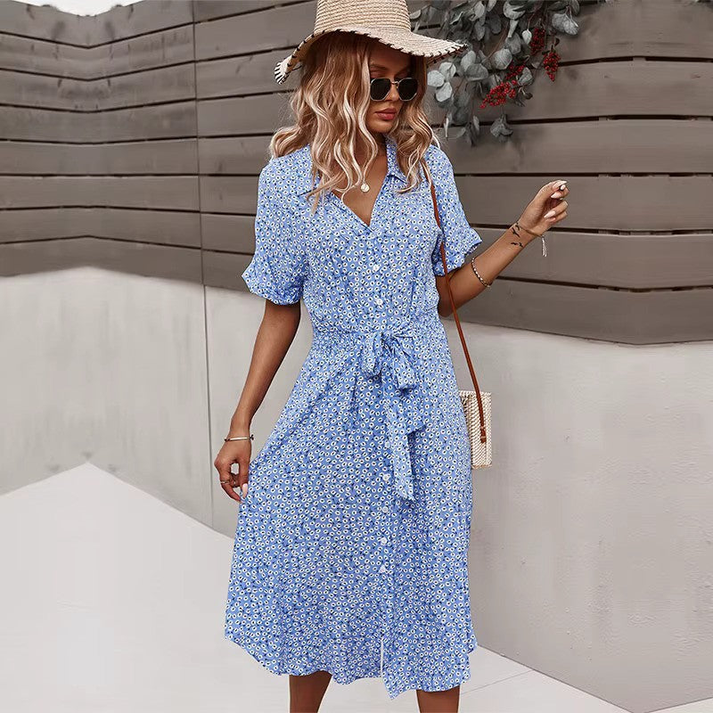 Lena - Boho maxi šaty s knoflíkovým zapínáním vpředu a výstřihem do V