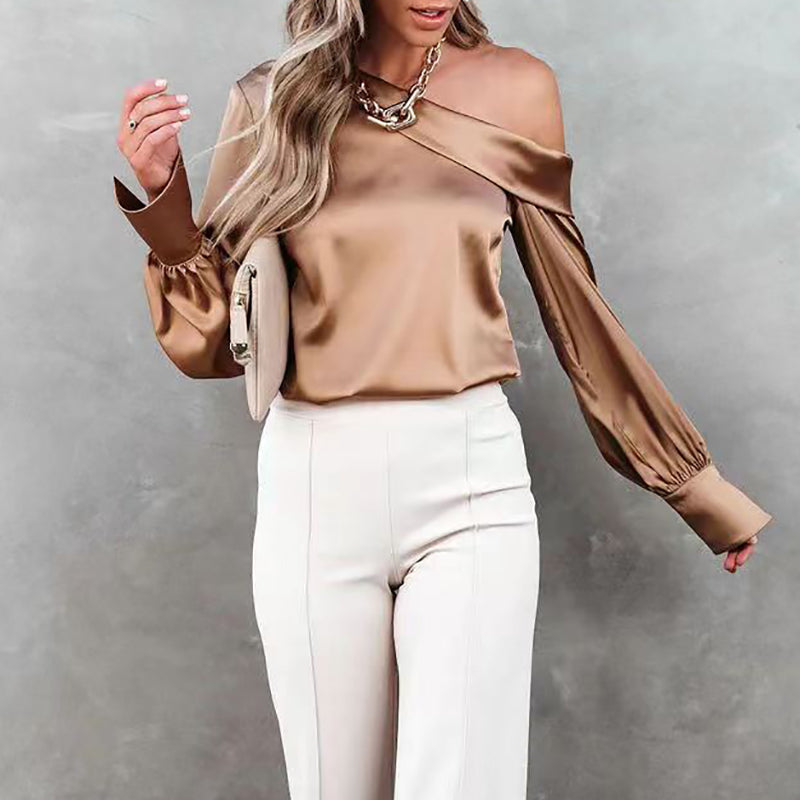 Isla – Bluza elegantă cu umerii goi și mâneci lungi