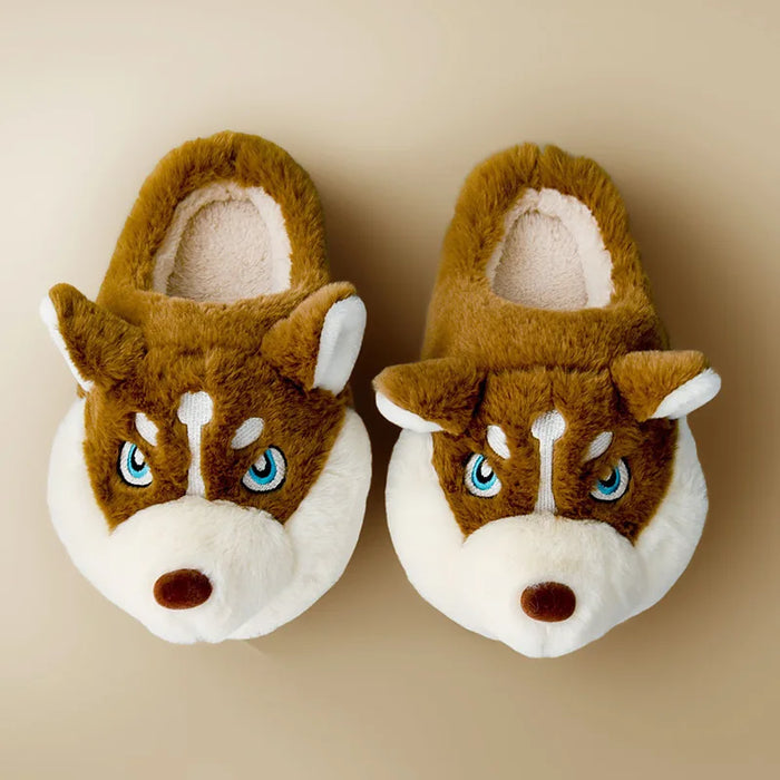 PawSnug – Gezellige huskypantoffels met schattig hondengezichtje en zachte pasvorm