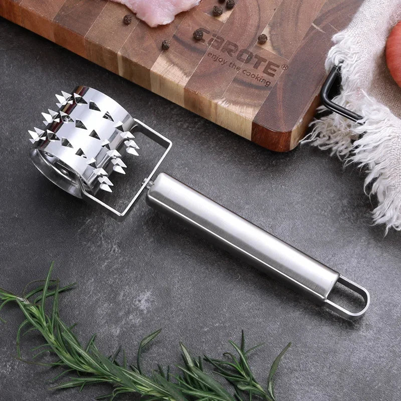 TenderRoll – Attendrisseur de viande avec design à rouleau et poignée