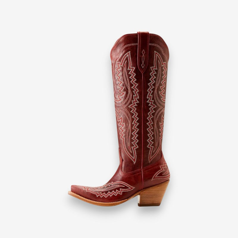 Sienna – Stivali da cowboy al ginocchio con tacco largo e punta appuntita