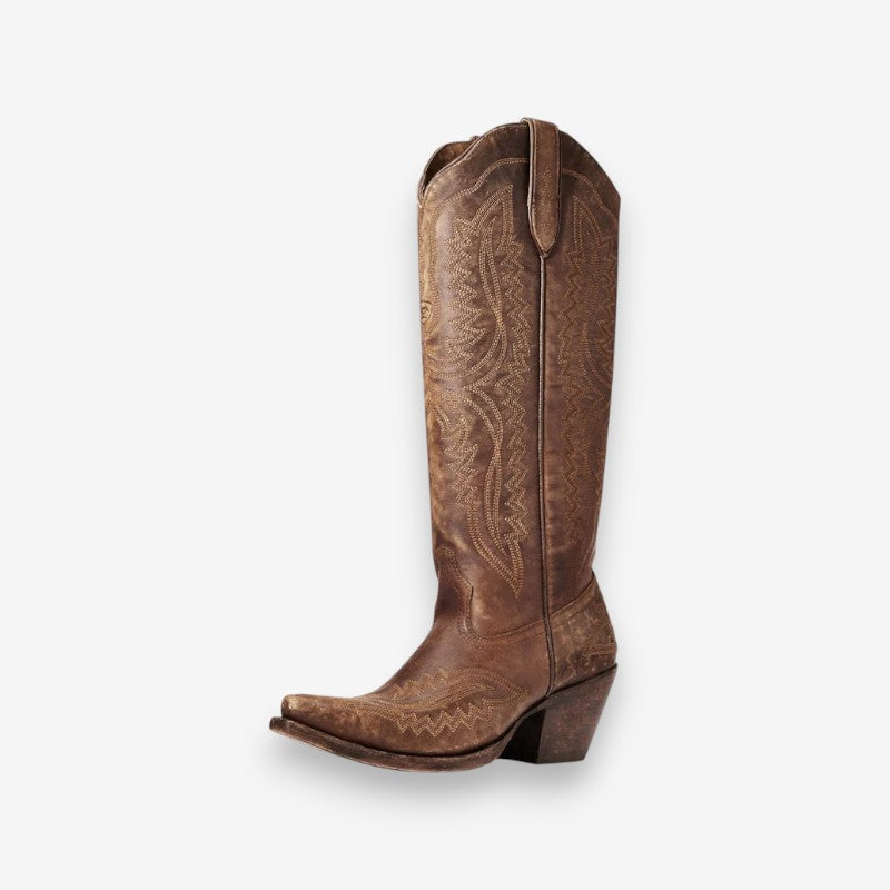 Sienna – Stivali da cowboy al ginocchio con tacco largo e punta appuntita