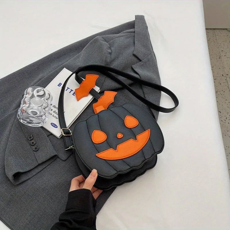 Luna - Bolsa em forma de abóbora com design de morcego