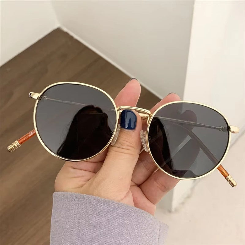 AurexShades - Occhiali da sole rotondi con montatura a bordo pieno