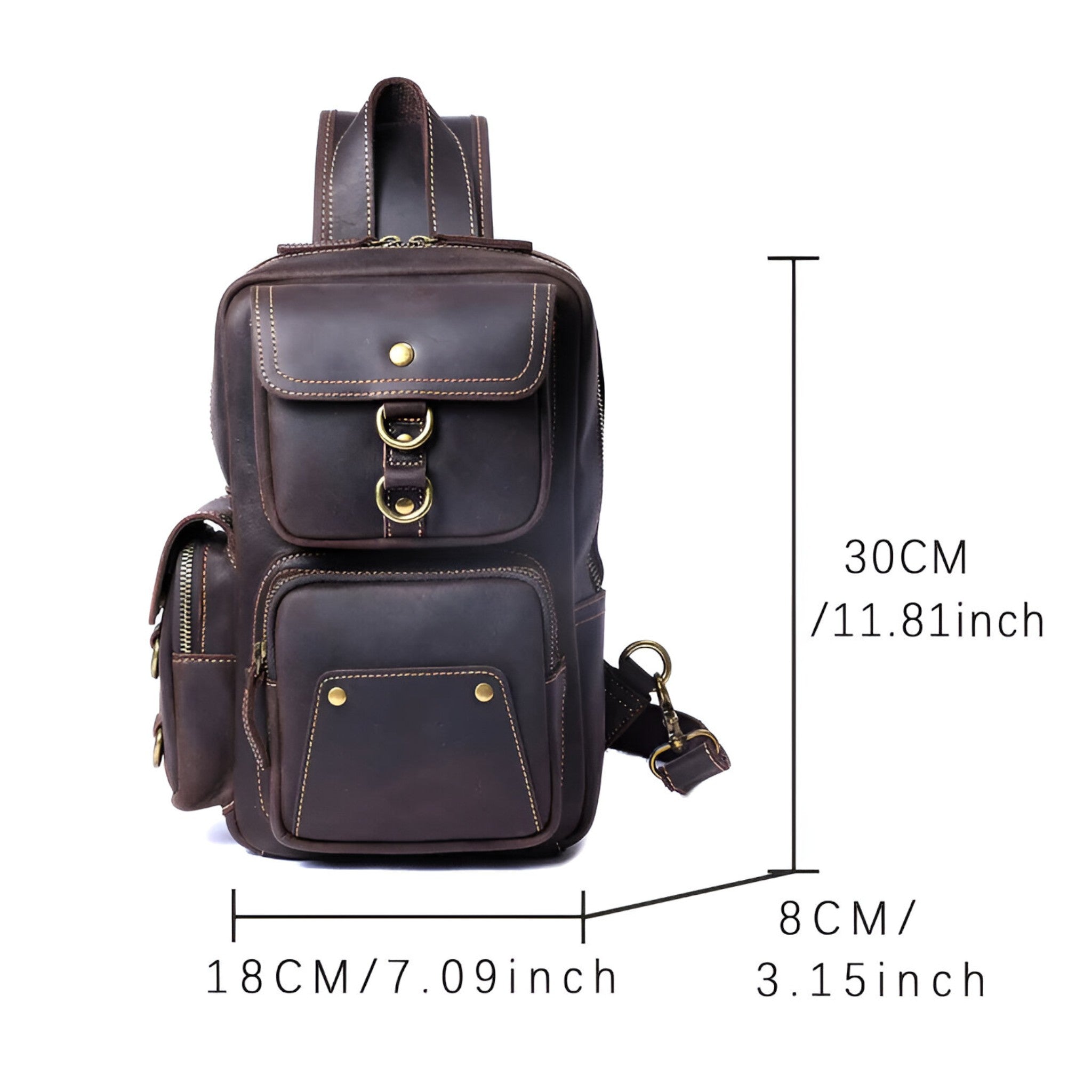 Joris - Geantă crossbody cu design vintage, spațioasă și cu curea reglabilă