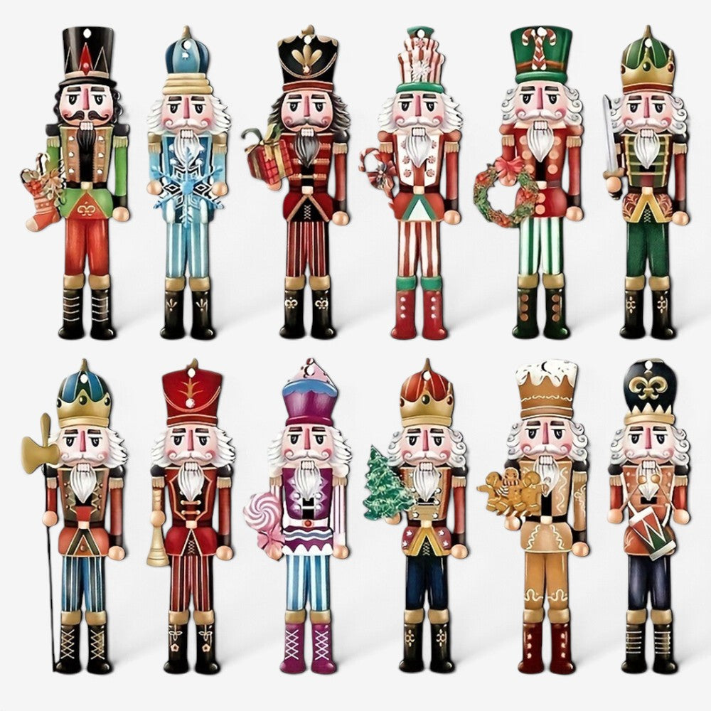 MerryMarcher - Decorações de Natal de quebra-nozes em forma de soldado com design em madeira